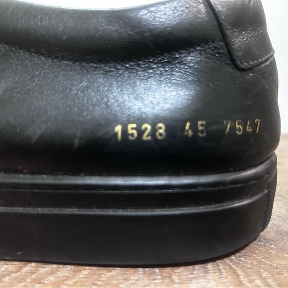 Common Projects Black Leather Sneakers - size 45 (12) - Picture 1 of 4
